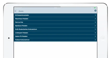 Events in der Tabletansicht