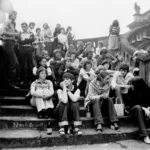 Student festival on the stairs of the Communs, 1979