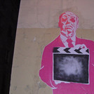 Hitchcock Cut-Out von Mr. Brainwash in Paris, November 2007. Foto Franziska Reckling