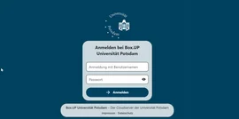 Screenshot der neuen Box.UP Login-Maske