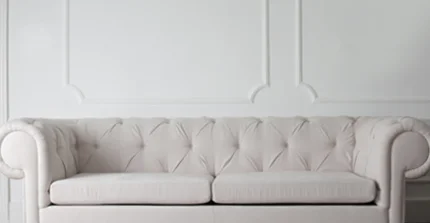 weiße Ledercouch