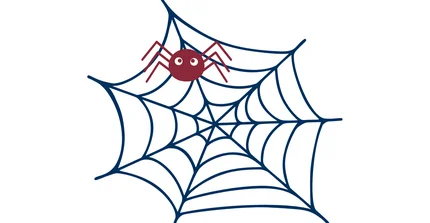Rostrote Spinne im Spinnennetz.