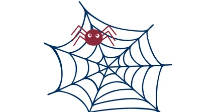 Rostrote Spinne im Spinnennetz.