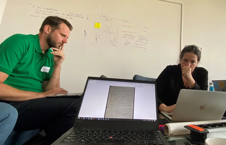 Participants of the DH Jewish Hackathon working.
