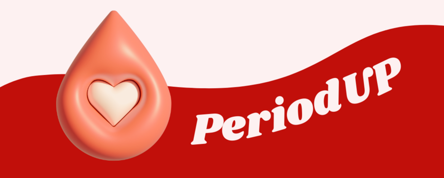 Tropfen vor rosa-roten Hintergrund: PeriodUP