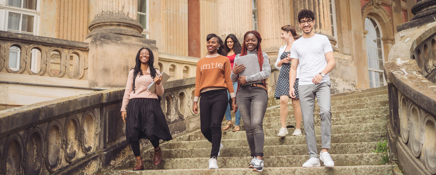 Students at the campus Am Neuen Palais