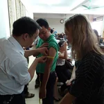 Practicing measurement of arm circumference