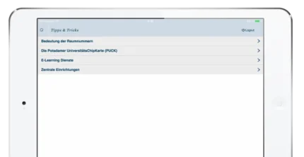 Tipps & Tricks in Tabletansicht