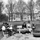 On the grounds of the College of Education, 1960s
