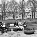 On the grounds of the College of Education, 1960s