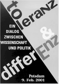 Plakat zur Tagung "Toleranz und Differenz. Ein Dialog zwischen Wissenschaft und Politik"