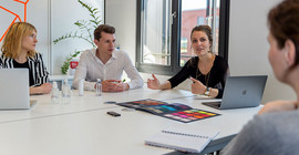 The three start-up founders Carina Höltge, Maximilian Noah and Linda Suhm. | Photo: Tobias Hopfgarten.