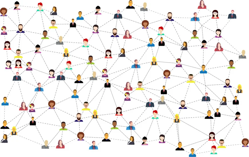 Grafik von Menschen und deren Verbindungen