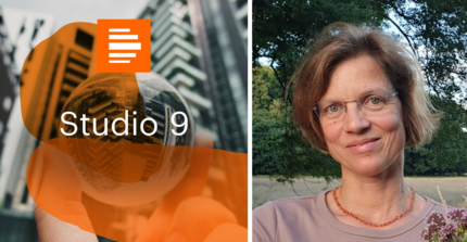 Logo of Deutschlandfunk Kultur and portrait of Prof. Anja Linstädter