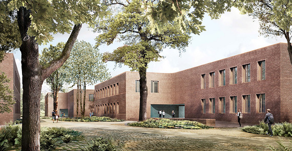 Visualisierung der des neu gestalteten Campus Am Neuen Palais. Abbildung: Bruno Fioretti Marquez / Bild: PONNIE Images.