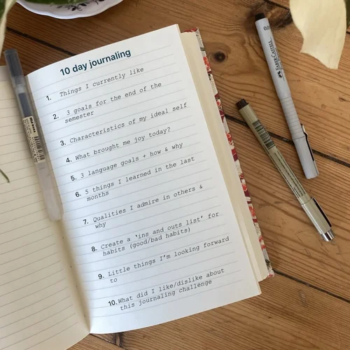 10 day journaling - writing challenge