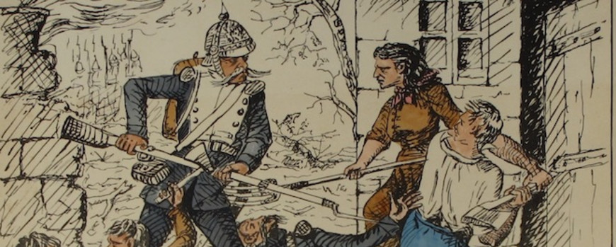 Französische Karikatur zum Deutsch-französischen Krieg Drucker: R. Derville, um 1870.