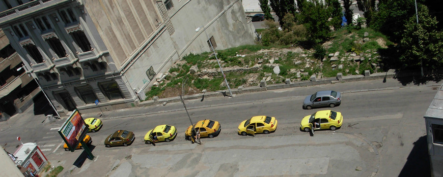 Foto von Taxis von oben