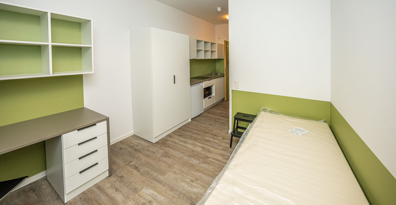 Blick in ein Einzelappartment