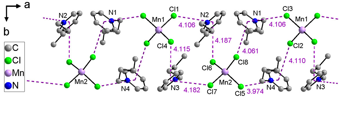 Interactions between cations and anions in (BuPy)2[MnCl4] - Publication AK Taubert - Publikation AK Taubert - zu den Publikationen