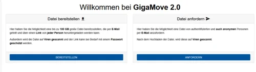 Screenshot von GigaMove