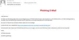 Phishin E-Mail Ausschnitt
