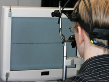 reading Text on display for the testing person