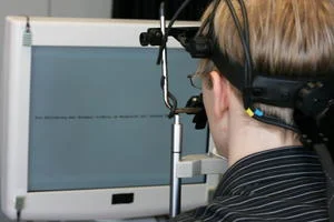 reading Text on display for the testing person