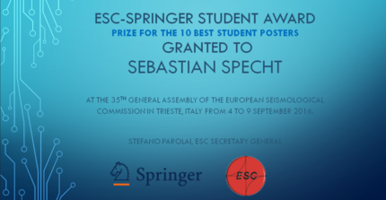 Poster Award for Sebastian von Specht