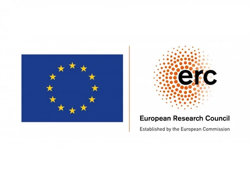 european flag an the logo of the European Research Council