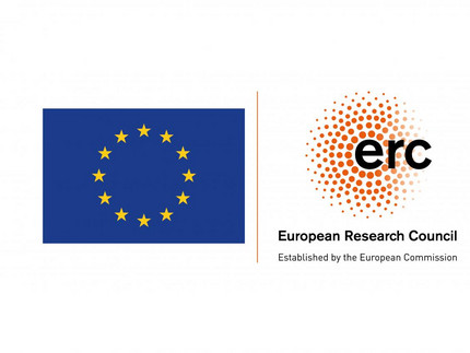 Europäische Flagge und Logo des European Research Council