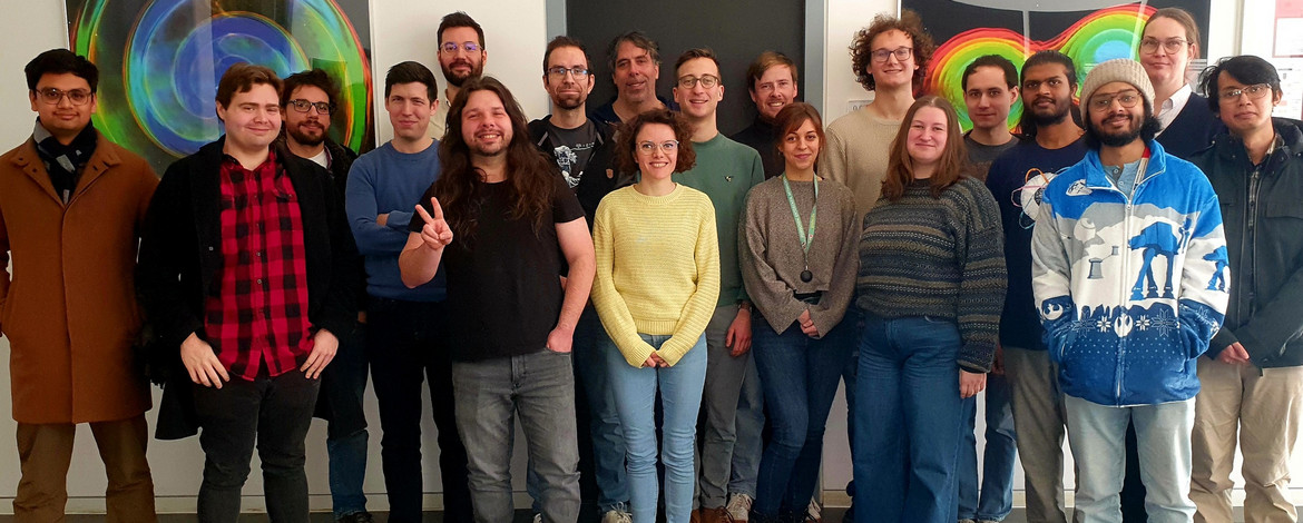 whole group members in the floor of the institute - 