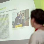 Keynote von Frau Gnadt, Leiterin des Referats Lehrerbildung des Minsteriums für Bildung, Jugend und Sport