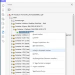Screenshot Adobe Pro: Reiter Inhalt