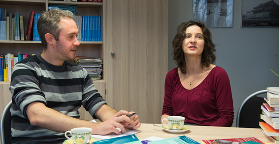 Prof. Dr. Sabine Kuhlmann and Christian Schwab. Photo: Karla Fritze.