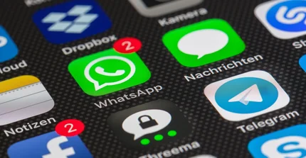 The picture shows apps on a mobile phone.
