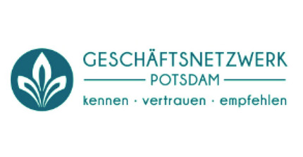 Blauer Schriftzug auf weißem Hintergrund