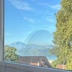 Blick aus einem Seminarraum der Pädagogischen Hochschule Zug, Schweiz, auf den Zugersee
