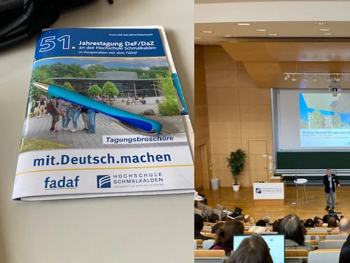 Flyer, Hörsaal und Foto der Stadt Schmalkalden