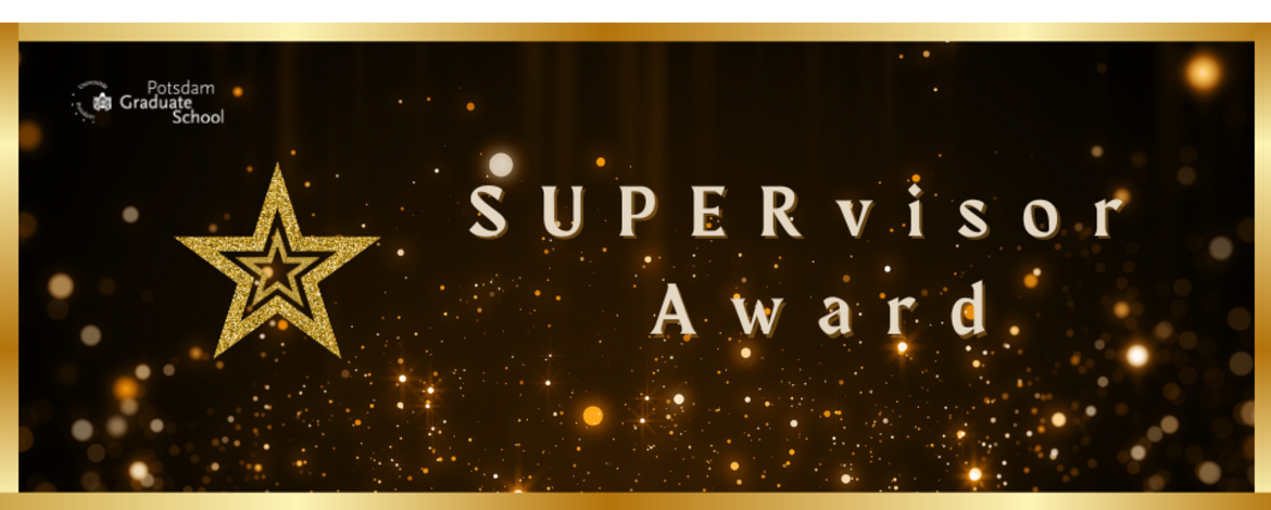 Glitzernder Stern mit Konfetti und daneben der goldene Schriftzug SUPERvisor Award. - SUPERvisor Award 2026