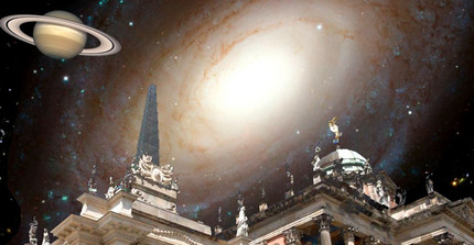 Planet und Sternenhimmel über neuem Palais