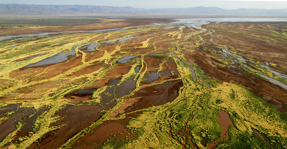 Aus der Forscherperspektive. Das Suguta-Tal im Norden Kenias mit dem breiten Binnendelta des Suguta-Flusses. Eines der Forschungsfelder der Potsdamer Geowissenschaftler Martin Trauth und Manfred Strecker, die wesentlich am Antrag für den Exzellenzcluster „Delta-Earth“ beteiligt sind. Foto: Martin Trauth.