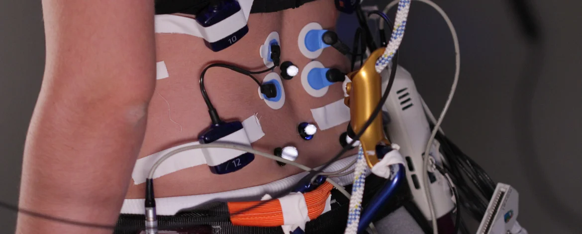 Proband ausgestattet mit Messequipment