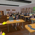 third person view from behind the teacher