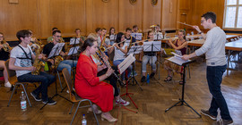 Die Potsdamer Instrumentalisten proben regelmäßig am Campus Griebnitzsee. Foto: Tobias Hopfgarten.
