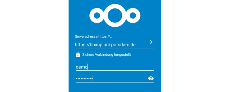 Login-Maske Nextcloud-App