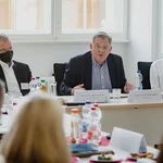 Nahaufnahme vom Kooperationsschultreffen