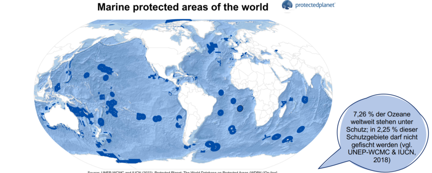 Abb. 10: Die Abbildung zeigt die weltweit eingetragenen Meeresschutzgebiete.