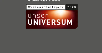 Logo des Wissenschaftsjahr 2023 - Unser Universum Initiative des Bundesministerums für Bildung und Forschung