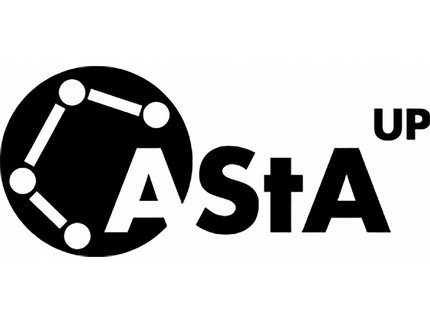 Logo des AStA Potsdam schwarze Buchstaben auf weißem Hintergrund